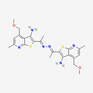 2,2'-[(1E,2E)-hydrazine-1,2-diylidenedi(1E)eth-1-yl-1-ylidene]bis[4-(methoxymethyl)-6-methylthieno[2,3-b]pyridin-3-amine]