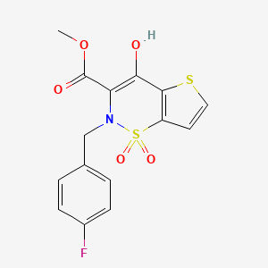 molecular formula C15H12FNO5S2 B11490478 methyl 2-(4-fluorobenzyl)-4-hydroxy-2H-thieno[2,3-e][1,2]thiazine-3-carboxylate 1,1-dioxide 