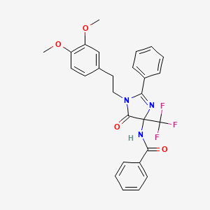 N-{1-[2-(3,4-dimethoxyphenyl)ethyl]-5-oxo-2-phenyl-4-(trifluoromethyl)-4,5-dihydro-1H-imidazol-4-yl}benzamide