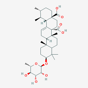 molecular formula C36H56O9 B1149052 (1S,2R,4aS,6aR,6aR,6bR,10S,12aR,14bS)-1,2,6b,9,9,12a-hexamethyl-10-[(2R,3R,4R,5R,6S)-3,4,5-trihydroxy-6-methyloxan-2-yl]oxy-2,3,4,5,6,6a,7,8,8a,10,11,12,13,14b-tetradecahydro-1H-picene-4a,6a-dicarboxylic acid CAS No. 104055-76-7