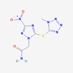 2-{5-[(1-methyl-1H-tetrazol-5-yl)sulfanyl]-3-nitro-1H-1,2,4-triazol-1-yl}acetamide