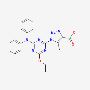 molecular formula C22H21N7O3 B11490568 methyl 1-[4-(diphenylamino)-6-ethoxy-1,3,5-triazin-2-yl]-5-methyl-1H-1,2,3-triazole-4-carboxylate 