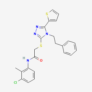 N-(3-chloro-2-methylphenyl)-2-{[4-(2-phenylethyl)-5-(thiophen-2-yl)-4H-1,2,4-triazol-3-yl]sulfanyl}acetamide