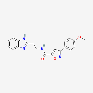 molecular formula C20H18N4O3 B11490606 N-[2-(1H-benzimidazol-2-yl)ethyl]-3-(4-methoxyphenyl)-1,2-oxazole-5-carboxamide 