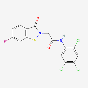 2-(6-fluoro-3-oxo-1,2-benzothiazol-2(3H)-yl)-N-(2,4,5-trichlorophenyl)acetamide