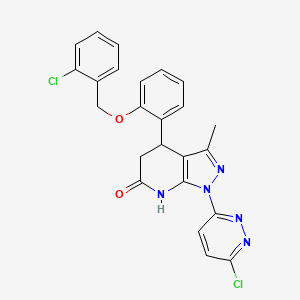 4-{2-[(2-chlorobenzyl)oxy]phenyl}-1-(6-chloropyridazin-3-yl)-3-methyl-1,4,5,7-tetrahydro-6H-pyrazolo[3,4-b]pyridin-6-one