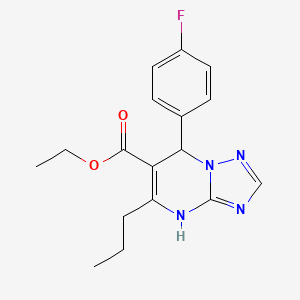 molecular formula C17H19FN4O2 B11490615 Ethyl 7-(4-fluorophenyl)-5-propyl-4,7-dihydro[1,2,4]triazolo[1,5-a]pyrimidine-6-carboxylate 