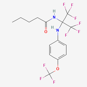 molecular formula C15H15F9N2O2 B11490664 N-(1,1,1,3,3,3-hexafluoro-2-{[4-(trifluoromethoxy)phenyl]amino}propan-2-yl)pentanamide 