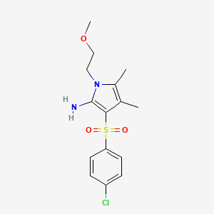 3-[(4-chlorophenyl)sulfonyl]-1-(2-methoxyethyl)-4,5-dimethyl-1H-pyrrol-2-amine