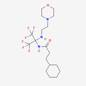 molecular formula C18H29F6N3O2 B11490674 3-cyclohexyl-N-(1,1,1,3,3,3-hexafluoro-2-{[2-(morpholin-4-yl)ethyl]amino}propan-2-yl)propanamide 