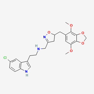 2-(5-chloro-1H-indol-3-yl)-N-({5-[(4,7-dimethoxy-1,3-benzodioxol-5-yl)methyl]-4,5-dihydro-1,2-oxazol-3-yl}methyl)ethanamine