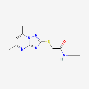 molecular formula C13H19N5OS B11490727 N-tert-butyl-2-[(5,7-dimethyl[1,2,4]triazolo[1,5-a]pyrimidin-2-yl)sulfanyl]acetamide 