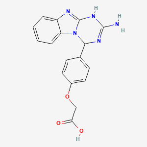 [4-(2-Amino-1,4-dihydro[1,3,5]triazino[1,2-a]benzimidazol-4-yl)phenoxy]acetic acid