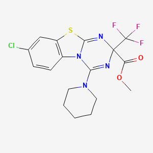 methyl 8-chloro-4-piperidino-2-(trifluoromethyl)-2H-[1,3,5]triazino[2,1-b][1,3]benzothiazole-2-carboxylate