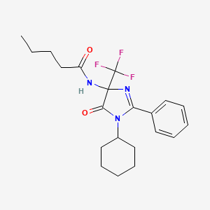 N-[1-cyclohexyl-5-oxo-2-phenyl-4-(trifluoromethyl)-4,5-dihydro-1H-imidazol-4-yl]pentanamide