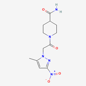 1-[(5-methyl-3-nitro-1H-pyrazol-1-yl)acetyl]piperidine-4-carboxamide