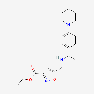 Ethyl 5-[({1-[4-(piperidin-1-yl)phenyl]ethyl}amino)methyl]-1,2-oxazole-3-carboxylate