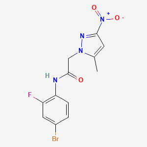 N-(4-bromo-2-fluorophenyl)-2-(5-methyl-3-nitro-1H-pyrazol-1-yl)acetamide