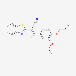 molecular formula C21H18N2O2S B11490850 (2E)-2-(1,3-benzothiazol-2-yl)-3-[3-ethoxy-4-(prop-2-en-1-yloxy)phenyl]prop-2-enenitrile 