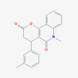 molecular formula C20H17NO3 B11490855 6-methyl-4-(3-methylphenyl)-4,6-dihydro-2H-pyrano[3,2-c]quinoline-2,5(3H)-dione 