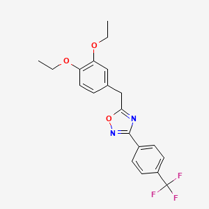 molecular formula C20H19F3N2O3 B11490860 5-(3,4-Diethoxybenzyl)-3-[4-(trifluoromethyl)phenyl]-1,2,4-oxadiazole 