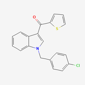 molecular formula C20H14ClNOS B11490865 [1-(4-chlorobenzyl)-1H-indol-3-yl](thiophen-2-yl)methanone 