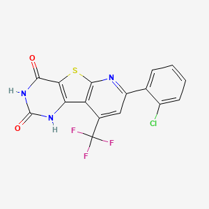 11-(2-chlorophenyl)-13-(trifluoromethyl)-8-thia-3,5,10-triazatricyclo[7.4.0.02,7]trideca-1(9),2(7),10,12-tetraene-4,6-dione