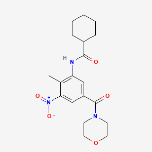 molecular formula C19H25N3O5 B11490886 N-[2-methyl-5-(morpholin-4-ylcarbonyl)-3-nitrophenyl]cyclohexanecarboxamide 