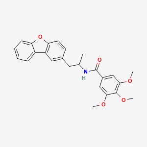 molecular formula C25H25NO5 B11490891 N-(2-dibenzo[b,d]furan-2-yl-1-methylethyl)-3,4,5-trimethoxybenzamide 