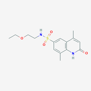 molecular formula C15H20N2O4S B11490893 N-(2-ethoxyethyl)-4,8-dimethyl-2-oxo-1,2-dihydroquinoline-6-sulfonamide 