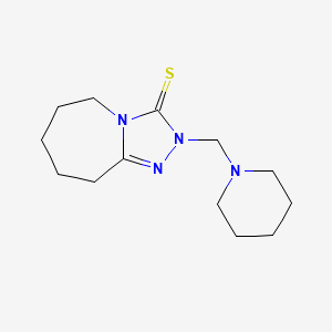 molecular formula C13H22N4S B11490904 3H-[1,2,4]Triazolo[4,3-a]azepine-3-thione, 2,5,6,7,8,9-hexahydro-2-(1-piperidinylmethyl)- 