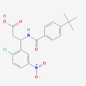 molecular formula C20H21ClN2O5 B11490918 3-{[(4-Tert-butylphenyl)carbonyl]amino}-3-(2-chloro-5-nitrophenyl)propanoic acid 