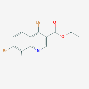 molecular formula C13H11Br2NO2 B1149092 Ethyl 4,7-dibromo-8-methylquinoline-3-carboxylate CAS No. 1242260-52-1