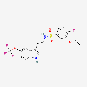 3-ethoxy-4-fluoro-N-{2-[2-methyl-5-(trifluoromethoxy)-1H-indol-3-yl]ethyl}benzenesulfonamide