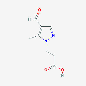 molecular formula C8H10N2O3 B11490925 3-(4-Formyl-5-methyl-pyrazol-1-yl)-propionic acid 