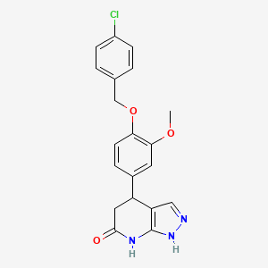 4-{4-[(4-chlorobenzyl)oxy]-3-methoxyphenyl}-1,4,5,7-tetrahydro-6H-pyrazolo[3,4-b]pyridin-6-one