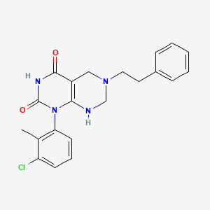 molecular formula C21H21ClN4O2 B11490941 1-(3-chloro-2-methylphenyl)-6-(2-phenylethyl)-5,6,7,8-tetrahydropyrimido[4,5-d]pyrimidine-2,4(1H,3H)-dione 