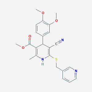 molecular formula C23H23N3O4S B11490942 Methyl 5-cyano-4-(3,4-dimethoxyphenyl)-2-methyl-6-[(pyridin-3-ylmethyl)sulfanyl]-1,4-dihydropyridine-3-carboxylate 