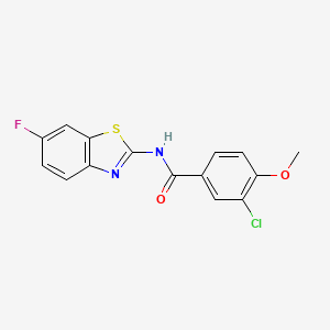 molecular formula C15H10ClFN2O2S B11490947 3-chloro-N-(6-fluoro-1,3-benzothiazol-2-yl)-4-methoxybenzamide 