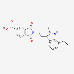 molecular formula C22H20N2O4 B11490957 2-[2-(7-ethyl-2-methyl-1H-indol-3-yl)ethyl]-1,3-dioxo-2,3-dihydro-1H-isoindole-5-carboxylic acid 