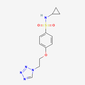 molecular formula C12H15N5O3S B11490987 N-cyclopropyl-4-[2-(1H-tetrazol-1-yl)ethoxy]benzenesulfonamide 