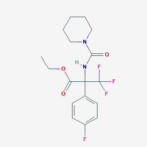 molecular formula C17H20F4N2O3 B11490989 ethyl 3,3,3-trifluoro-2-(4-fluorophenyl)-N-(piperidin-1-ylcarbonyl)alaninate 