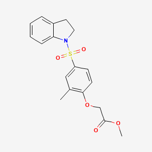 molecular formula C18H19NO5S B11490992 methyl [4-(2,3-dihydro-1H-indol-1-ylsulfonyl)-2-methylphenoxy]acetate 