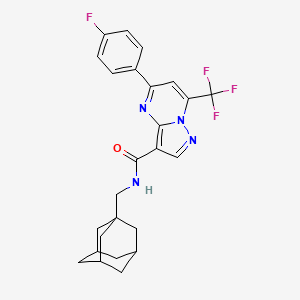 molecular formula C25H24F4N4O B11490998 N-[(Adamantan-1-YL)methyl]-5-(4-fluorophenyl)-7-(trifluoromethyl)pyrazolo[1,5-A]pyrimidine-3-carboxamide 