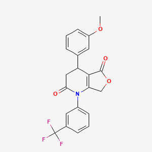 molecular formula C21H16F3NO4 B11491011 4-(3-methoxyphenyl)-1-[3-(trifluoromethyl)phenyl]-4,7-dihydrofuro[3,4-b]pyridine-2,5(1H,3H)-dione 