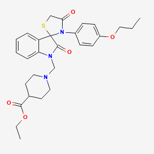 ethyl 1-{[2,4'-dioxo-3'-(4-propoxyphenyl)spiro[indole-3,2'-[1,3]thiazolidin]-1(2H)-yl]methyl}piperidine-4-carboxylate