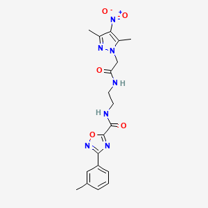 N-(2-{[(3,5-dimethyl-4-nitro-1H-pyrazol-1-yl)acetyl]amino}ethyl)-3-(3-methylphenyl)-1,2,4-oxadiazole-5-carboxamide