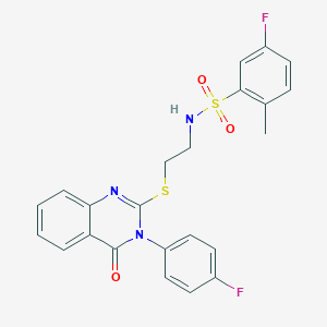 molecular formula C23H19F2N3O3S2 B11491052 5-fluoro-N-(2-{[3-(4-fluorophenyl)-4-oxo-3,4-dihydroquinazolin-2-yl]sulfanyl}ethyl)-2-methylbenzenesulfonamide 