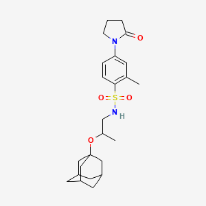 molecular formula C24H34N2O4S B11491064 N-[2-(1-adamantyloxy)propyl]-2-methyl-4-(2-oxopyrrolidin-1-yl)benzenesulfonamide 