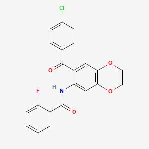 N-[7-(4-chlorobenzoyl)-2,3-dihydro-1,4-benzodioxin-6-yl]-2-fluorobenzamide